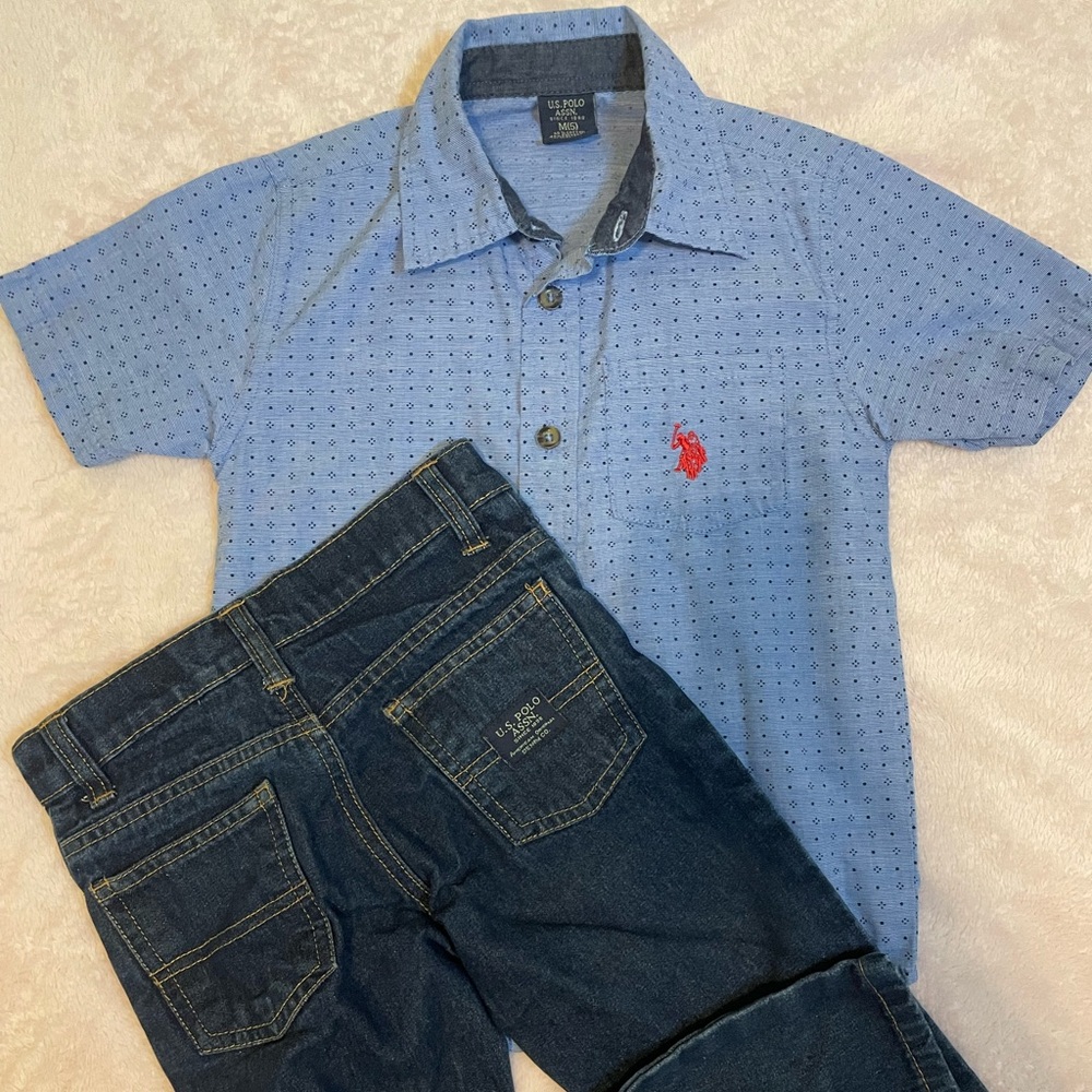 US Polo Assn. button down and jeans